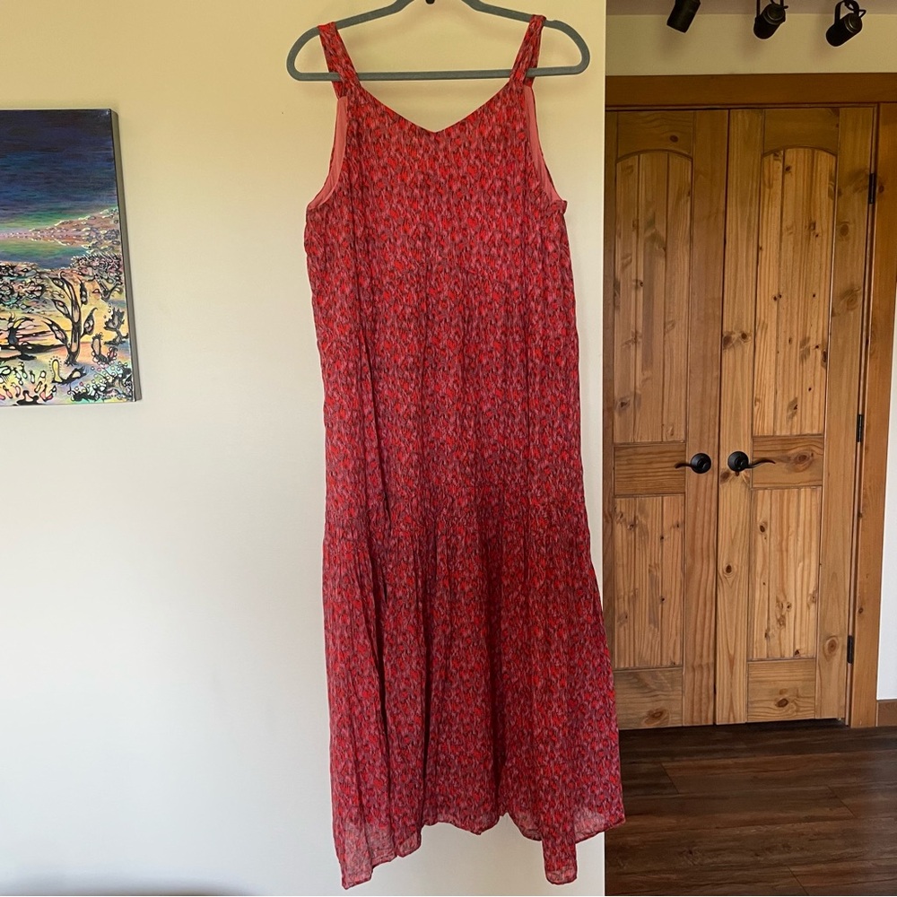 Joie 100% Cotton Bohemian Maxi Summer Sun Tank Dress Large - Picture 11 of 13